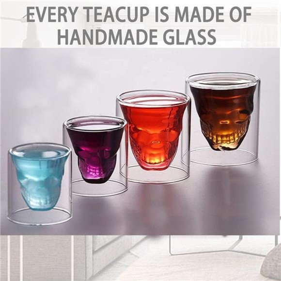 Cool Designed Skull Whiskey, Beer Wine Glass, Cocktail Halloween Party Decor - Picture 2 of 6